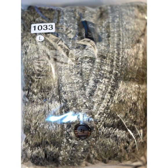 Calvin Klein Hooded Knit Cardigan WMNS M Multicolor Grunge Goblincore Cozy Green - Picture 9 of 9